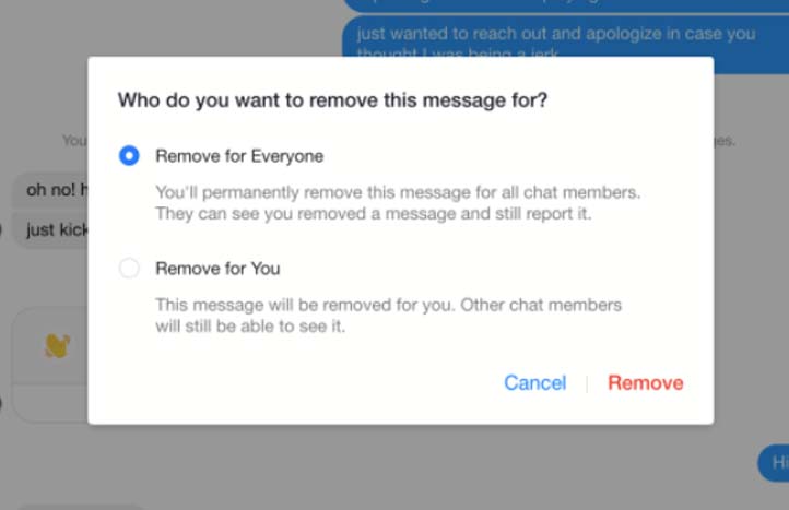 delete messenger messages