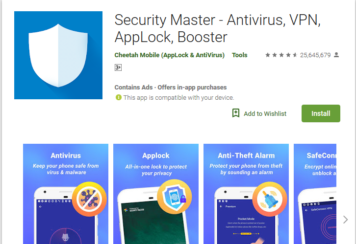 Security Master Best antivirus app for android