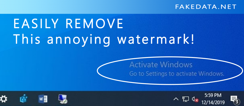 get rid of windows 10 watermark