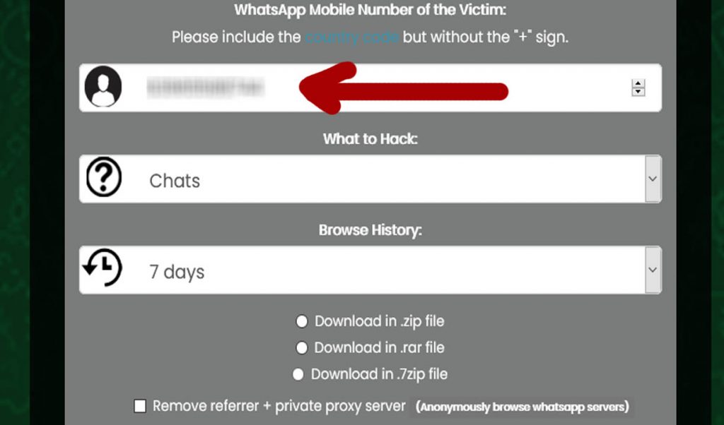 how to hack whatsapp account by number